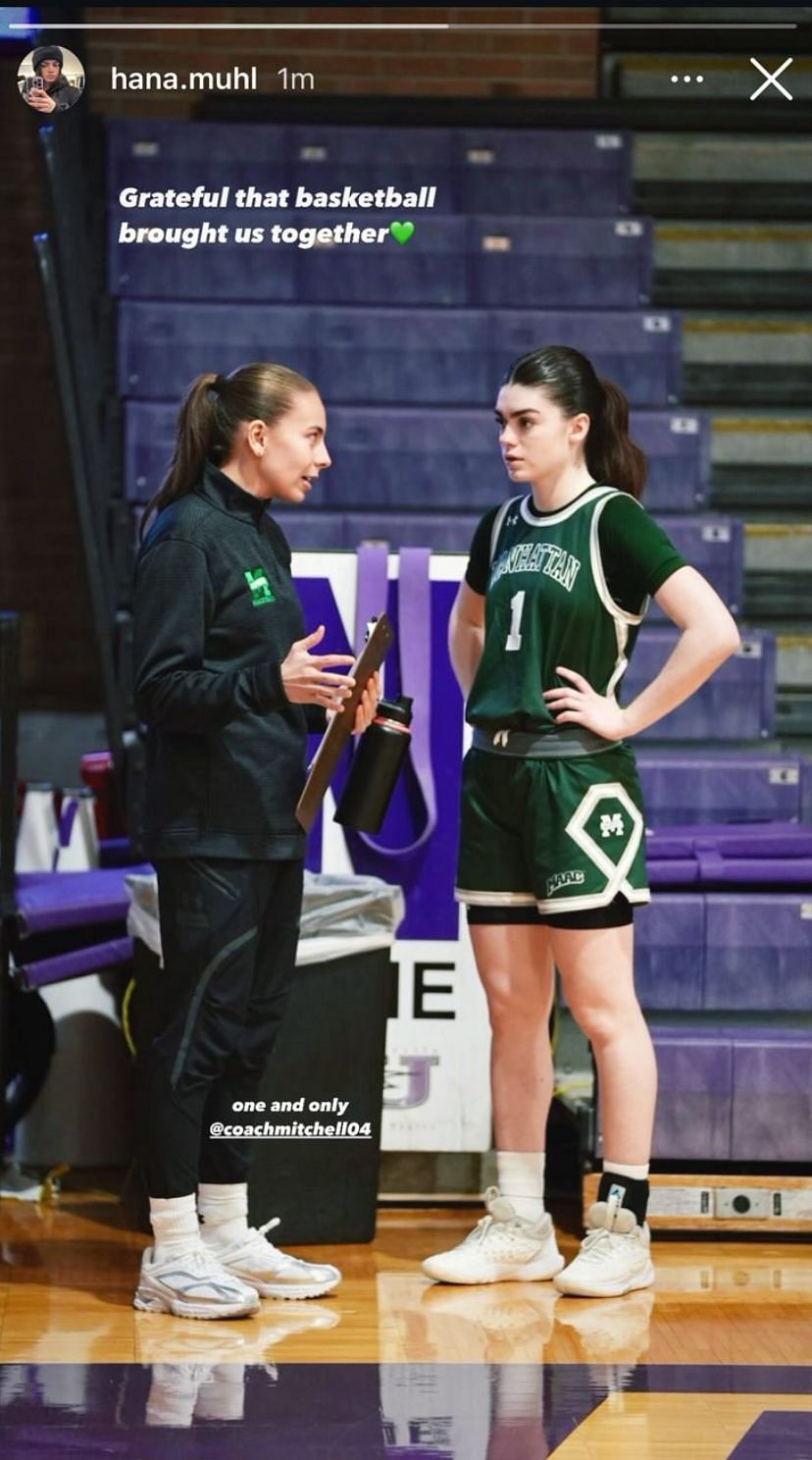 PIC: Ex-UConn star Nika Muhl’s sister Hana Muhl expresses gratitude for meeting Manhattan coach Sara Mitchell - Image source: Instagram/hana.muhl